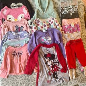 Toddler girls 3t fall winter long sleeve lot bundle Disney carters etc owl cute
